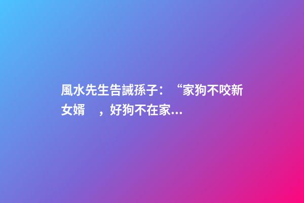 風水先生告誡孫子：“家狗不咬新女婿，好狗不在家中死”